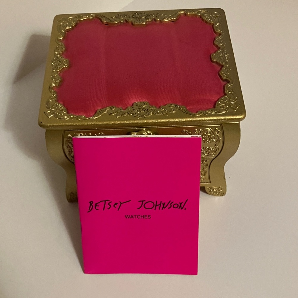 Betsey Johnson watch in Gold Box with Pink Accents